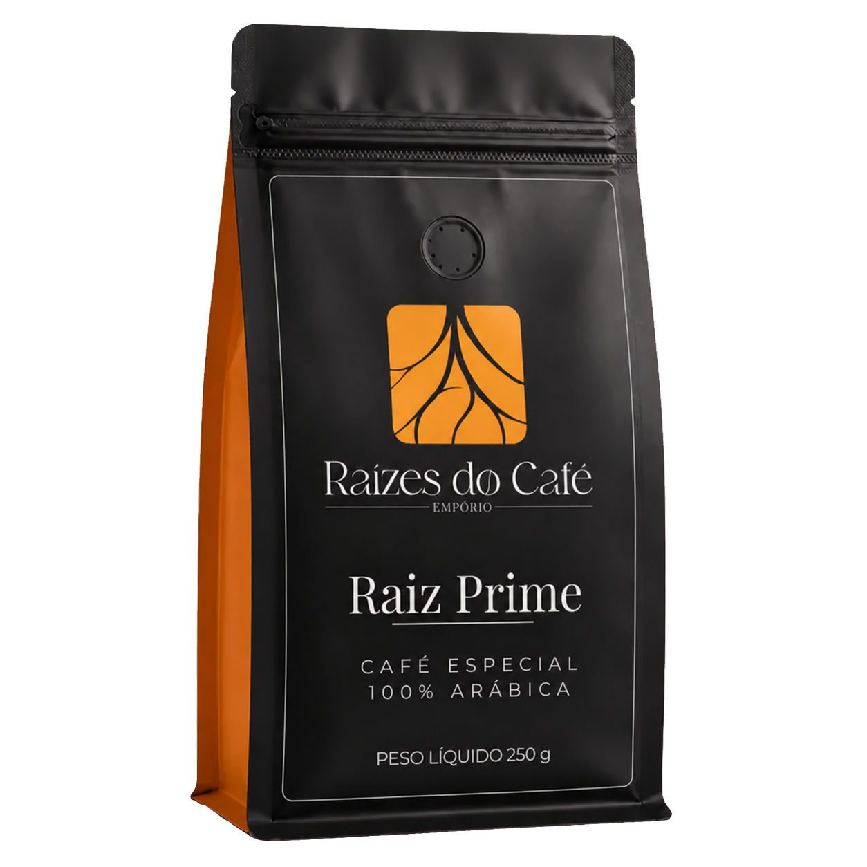 Café especial Raiz Prime em embalagem preta